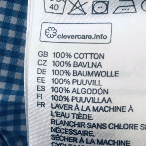 H&M Boys Button Down Shirt, Blue Size 7/8 - Picture 4 of 4